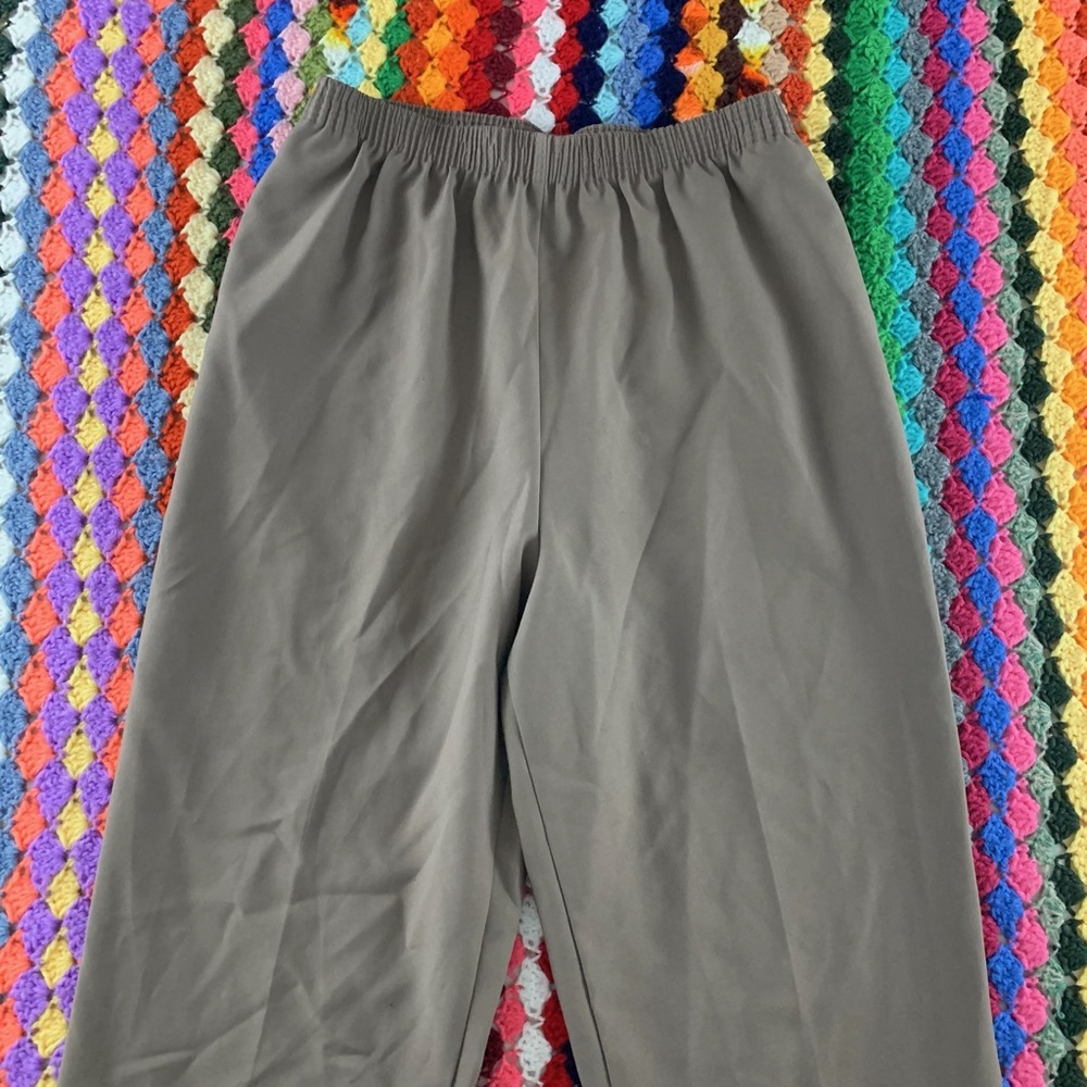 Vintage 90s Union Made Alia Canada Pocket Taupe Elastic High Waist Trous… - Picture 5 of 14